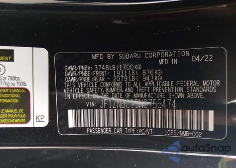 2022 Toyota Gr86 from USA, damaged, VIN JF1ZNBC15N8755474